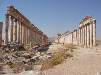 2009 Syria 25  - Apamea the great Roman cardo.jpg